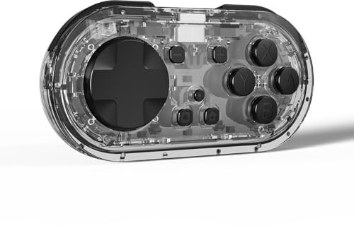 RREAKA Micro Bluetooth Gamepad Pocket-sized Mini Controller for Nintendo Switch OLED/Lite, PC, Android, IOS, for Joycon Keyboard Mode Motor Vibration 8 RGB Colors Wireless Switch Game Controller