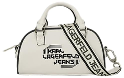 Karl Lagerfeld Jeans, Mujeres, Bolso Bandolera Bowling, Blanco, One size
