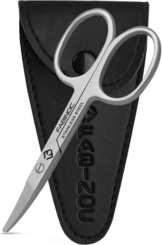 FABINOC Curved Nail Scissors with Rounded Tips | German Quality Stainless Steel | Safe for Diabetics, Kids, Babies, and Children's Nails