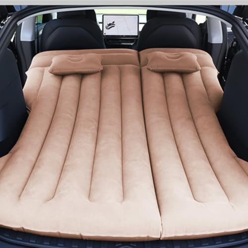 Vinteky Matelas Gonflable,Matelas Pneumatique pour Voiture lit de Camping Matelas Portable épais pour La Maison,Camping Voyager pour Tesla Model Y (Beige)