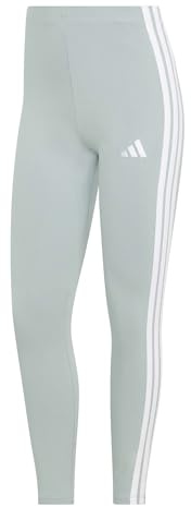 adidas Women's Essentials 3-Stripes Cotton Leggings, Wonder Sage/White, XS