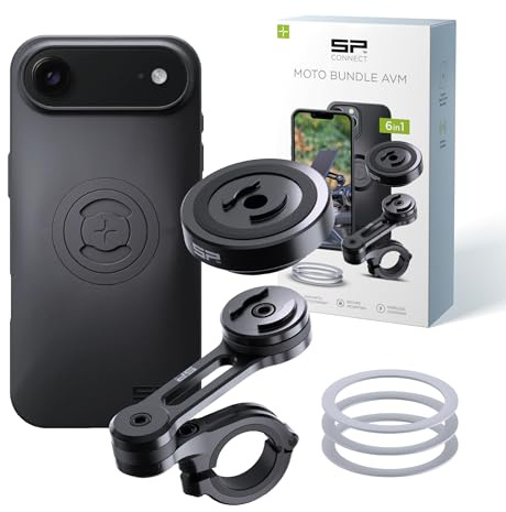 SP CONNECT Moto Bundle con módulo antivibración | SPC+ | compatible con iPhone Air | Soporte para teléfono móvil para moto bicicleta ciclomotor | soporte para gadget para navegador