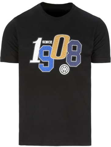 Inter - T-Shirt College 1908, Maglietta da Bambino, Prodotto Ufficiale, Nero, 12 Anni