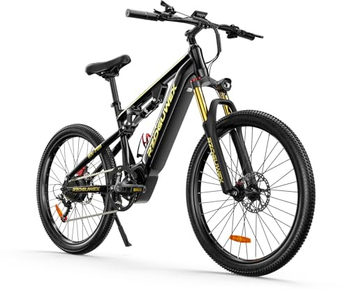 RZOGUWEX Bicicletta elettrica, 26 pollici 70NM fuoristrada EBIKE per adulti con batteria agli ioni di litio rimovibile da 48 V 17,5 AH, 7 velocità con doppi ammortizzatori