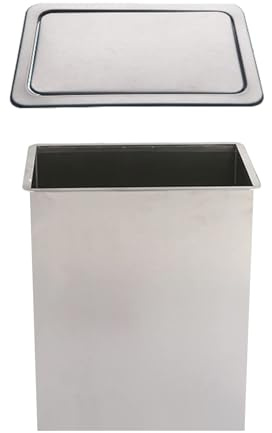 HXYONGN Stainless Steel 304 Built-in Kitchen Trash Can Square Hidden Bin with Integrated Lid for Worktop Space-Saving Under-Counter Waste Container (One Color B)