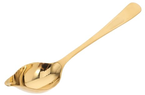 GAROZATION Cucchiaio da Salsa in Acciaio Inox 304 Beccuccio per Decorazione, Cucchiaio da Zuppa Grande per Ristorante e Casa, Utensile per Olio e Salse Design Elegante per Cucina