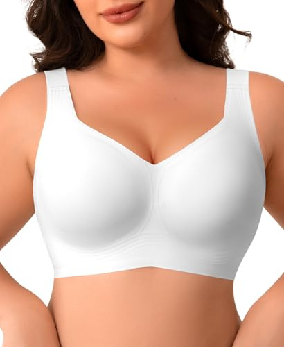 Werena Minimiser Jelly Bras for Women Non Wired Plus Size | Push Up Support Gel Bra for Sagging Breasts, Seamless Wireless Full Coverage Bra, Comfort Soft Padded T-Shirt Bralette