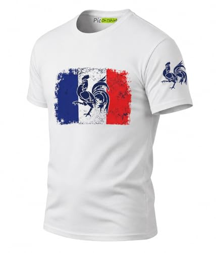 picontshirt Frankrike fransk flagga t-shirt, vintage tupp t-shirt herr t-shirt, patriotisk fotbollströja 2026 grafisk t-shirt