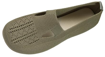 Générique Ballerines à Enfiler pour Femmes, Baskets Tricotées Antidérapantes, Tige Respirante, Semelle Plate Sportive, pour Été et Confort Actif