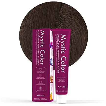 Mystic Color, Tinte para el Cabello, Fórmula Enriquecida con Aceite de Argán y Caléndula, Coloración Permanente en Crema de Larga Duración, Rubio Oscuro Frío 6.11, 100 ml