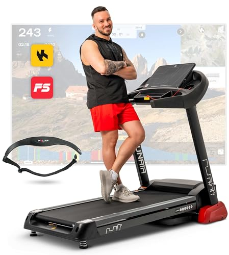 Hop-Sport elektrisches Laufband HS-3500LB, leider Motor, Laufband klappbar für Zuhause – bis 20 km/h, große Lauffläche, Steigung bis 15%, Treadmill for Home, hydraulische Soft Drop System, bis 150kg