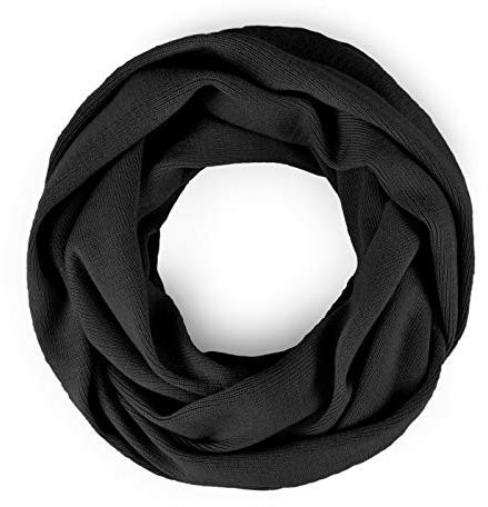 Neverless® Damen Loopschal Strickschal Schlauchschal Schal Feinstrick einfarbig schwarz