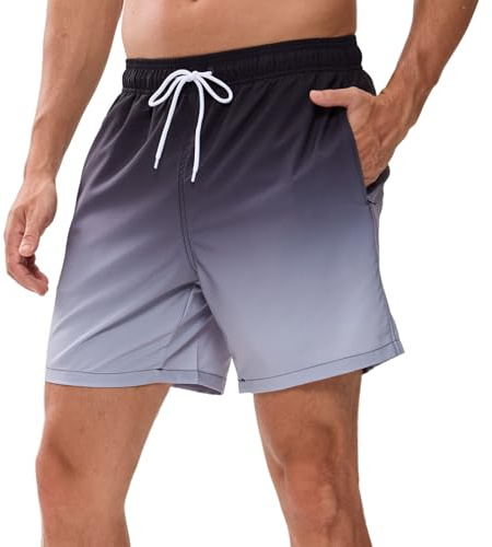 Vorvowry Costume Uomo Mare Calzoncini Asciugatura Rapida Costumi da Bagno Impermeabile Boxer con Tasca Estivi Pantaloncini Uomo Colore Sfumatore per Nuoto Corsa Fitness