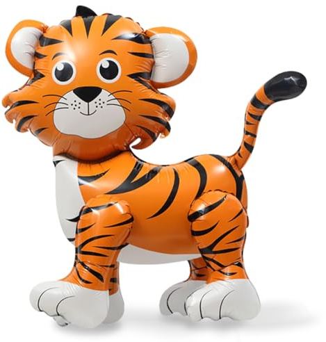 XXL Tiger folieballong, tecknade djur jätteballong, tecknade ballonger tiger, skogsdjur födelsedag ballonger, djur heliumballong, barns födelsedag, fest, ballong, dekoration för pojkar flickor