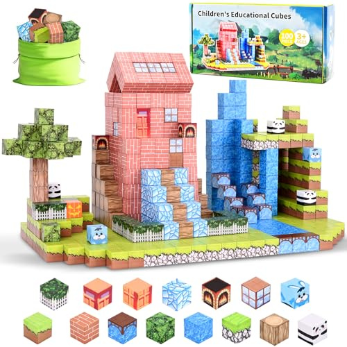 Bloques Magnéticos para Construcción Niños - 100 PCS, Juegos STEM para 3-10+ Años, Regalos para Cumpleaños y Navidad