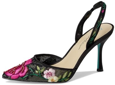 Betsey Johnson Women's April Pump, Black Multi Floral, 9.5