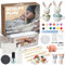 Augesak Töpferset für kinder,Töpferset für Zuhause,Weiß Keramik Bemalen Set,Bastelsets Erwachsene,DIY Töpferset,Kreativ Clay Set,Basteln Töpferset- Enthält Lufttrocknend Ton,Farbe und Werkzeugset