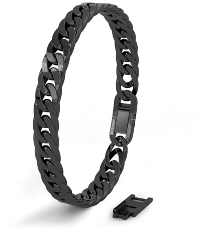 SERASAR Armband för Män Svart Rostfritt Stål Smycken Gåva Gåvor Födelsedagspresent