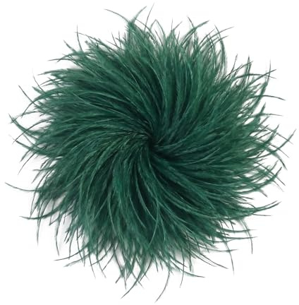 Baesics Broche de plumas para mujer, pluma de avestruz, pluma, broche de flor en el ojal, broche de pompón para prendedor, vintage, para boda, novia, carnaval