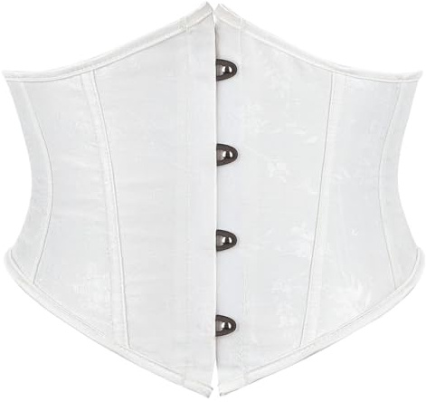 Generisch Corsé para mujer, con cuello en V, sin espalda, push-up, parte superior, elegante, cómoda, para bailar, corsé sexy, corsé para carnaval, suave, Blanco, XS