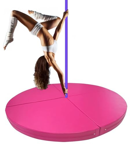 Pole dance-matta, vikbar och bärbar mottagningsmatta för pole dance och air fitness, vadderad matta för danspolebar, 150 cm x 3 cm (59 tum x 1,2 tum), skyddande matta