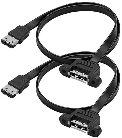 MEIRIYFA Cable de extensión de datos ESATA a ESATA, conector eSATA macho a hembra M/F HDD, cable de extensión de datos ATA serie externo (2 unidades, 0,5 m)