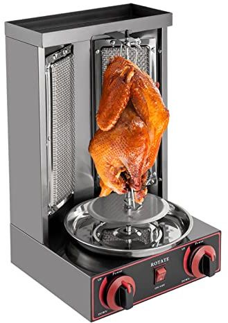Döner - Barbecue a gas con 3000 W, con girarrosto girevole a 360°, griglia girevole verticale, capacità 8 kg, per ristorante, casa, campeggio