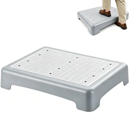 Antideslizante, escalón de 9 cm, escalón portátil y ayuda de entrada, taburete antideslizante de hasta 220 kg, soporta hasta 220 kg, para personas mayores, ducha, bañera, coche, exterior