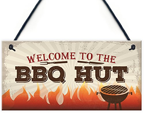 Red Ocean BBQ Hut Hanging Garden Sign Summer House Bar Man Cave Shed Plaque Friendship Gift