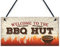 RED OCEAN BBQ Hut Hanging Garden Sign Summer House Bar Man Cave Shed Plaque Friendship Gift