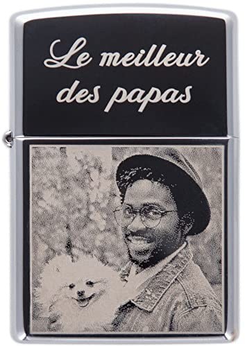 Encendedor Personalizado Creado con un mechero Personalizado - Su Foto y/o Texto Grabado en Este Encendedor - Encendedor High Polish con Foto grabada