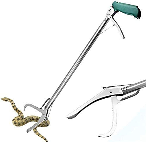 Schlangenzange, Robuste Schlangenzange Aus Edelstahl Mit Selbstverriegelungsfunktion, Schlangenfangklemme, Reptilienfängerstab Zum Fangen, Greifer, Separate Kleine Haustierschlange,A (120 cm),GQYY