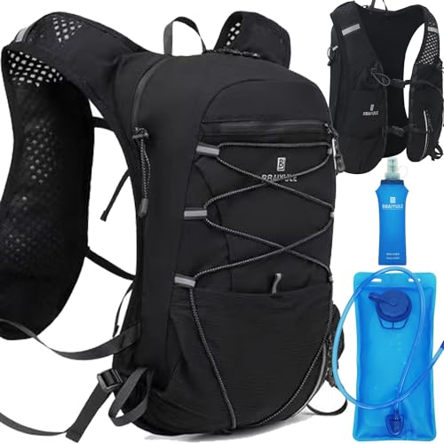 BBAIYULE® Laufweste Damen Herren |Trinkrucksack Laufen Rucksack |Trailrunning Rucksack |ultraleichter Laufrucksack |Fahrradrucksack Wandern,Marathoner (mit 2L trinkblase und 470ml Softflasche)