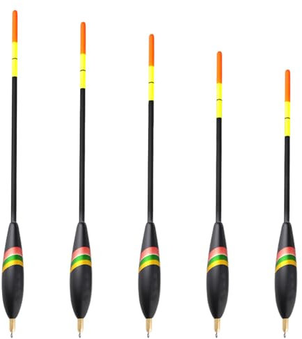 Set de 5 flotadores de Pesca Waggler 4g-8g con 2g pre-plomado - Ideal para lanzamientos amplios y precisos