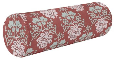 Amooorous Nackenrolle, Bohemian-Stil, klassisch, Vintage, Blumenmuster, rund, für Couch, Zylinderkissen für Knie, Nackenrolle, Kissen für Bett, Rot
