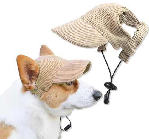 KEWUF Cappello da baseball per cani, cappello per cani, cappello cane, cappellino cane, cappellino per cani, regolabile, estivo, con fori per le orecchie, cappello estivo per cuccioli(S)