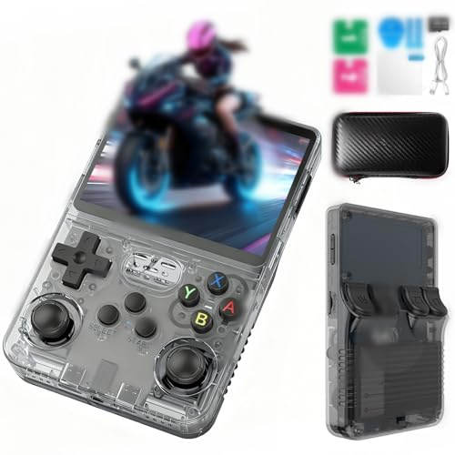 Lihaian R36S Retro Handheld Spielkonsole，128 G über 40.000 Spiele，Retro Konsole 3,5-Zoll-IPS-Bildschirm，Linux-System，Tragbare Mini-Arcade， unterstützt mehrere Emulatoren (R36s-Grau)