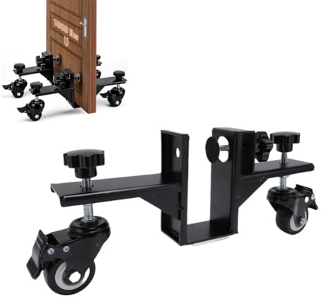 Carro elevador de puerta de alta resistencia, carro de panel de puerta ajustable de acero resistente de 1,6-2,1 pulgadas con ruedas giratorias de 360°
