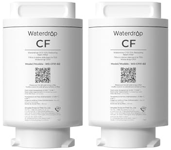 Waterdrop vattenfilterpatroner WD-CF01, ersättningsfilter för WD-CT01 varm- och kallvattendispenser, minskar klor, TDS och kalk, bevarar viktiga mineraler, varar upp till 3 månader eller 300 liter, 2