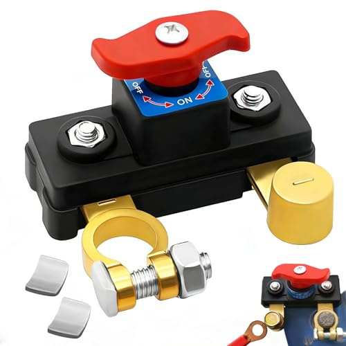 Mzzdk Desconectador de Bateria Coche,12V/24V Interruptor Cortacorrientes Coche de Cobre Puro, para Caravana, Coche, Camión, Barco