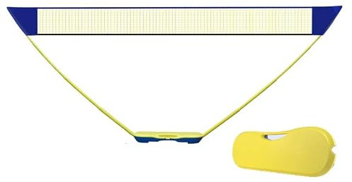 Badmintonnät | 4 m snabb installation tennisnät med justerbar höjd | 4 m bred, 2 kg bärbar, inga verktyg behövs, stabil bas