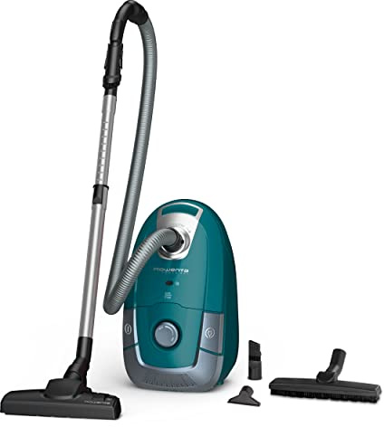 Rowenta RO3142EA Power XXL Silence, Aspirapolvere con Sacco, Contenitore da 4,5 L, 3 Accessori, Cavo di Alimentazione Extra-Lungo da 8,4 m, Verde