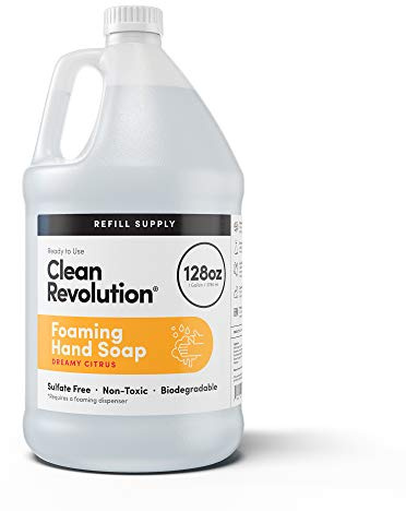 Clean Revolution Foaming Hand Soap Refill Supply Container, Ready to Use Formula, Dreamy Citrus Fragrance, Gluten Free, 128 Fl. Oz