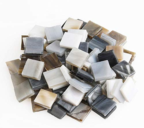 Mosaic Tiles 270 Pieces / 200 g Pack of Colored Mica Glass Mosaic Tile Supplies for Home Decoration, DIY Crafts, Plates, Picture Frames, Flowerpots – 1x1 cm Square Tiles (Nostalgic)