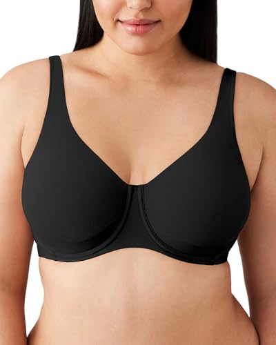 Wacoal Women's Pendulous Shape Revelation Unlined Full Coverage Underwire Bra, 855387, Opaque, Black, 36H US