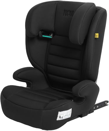 Novi Baby® James Premium i-Size ISOFIX Kindersitz/Autositz, 3,5 bis 12 Jahre, 100 bis 150 cm, einstellbar zur Kindersitzerhöhung, Kopfstütze höhenverstellbar, abnehmbare Rückenlehne (Schwarz)