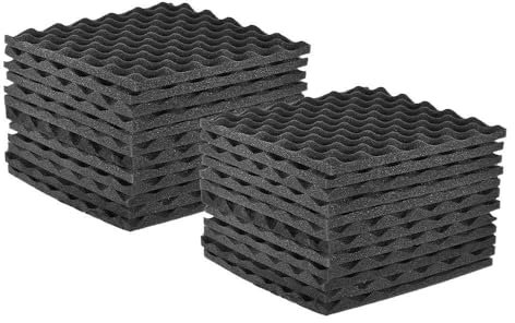 YIWENG Studio Foams Panneaux Mousse d'isolation phonique 30 * 30 cm/ 12 * 12 Pouces, Paquet de 24 pièces, Gris foncé