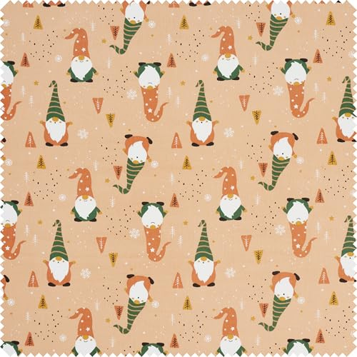 VBS Baumwoll-Stoff Wichtel, 150 cm breit, Meterware, Hochwertiger Stoff, ideal für Nähen, Basteln und Dekorieren