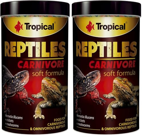 Reptiles Carnivore Soft 1000ml / 260g - Nourriture pour Reptiles Carnivores et omnivores (Lot de 2)