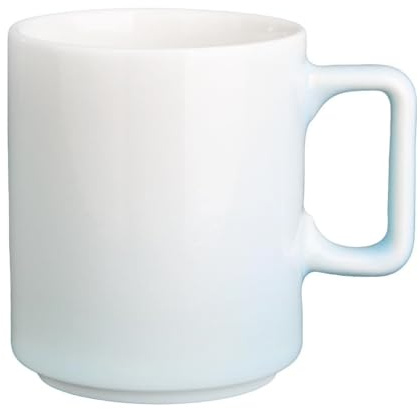 Olympia Fondant Cups Aqua 230ml 6 Pack - Porcelain Coffee Glasses Mugs with Handle for Latte, Cappuccinos, Tea Bag, Hot Chocolate CU186